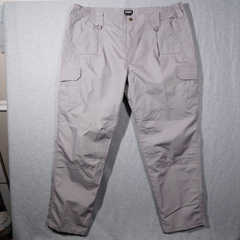 CQR Cargo Pants Mens 44W 32L Gray Tactical Ripstop Work Outdoor Multi-Pocket